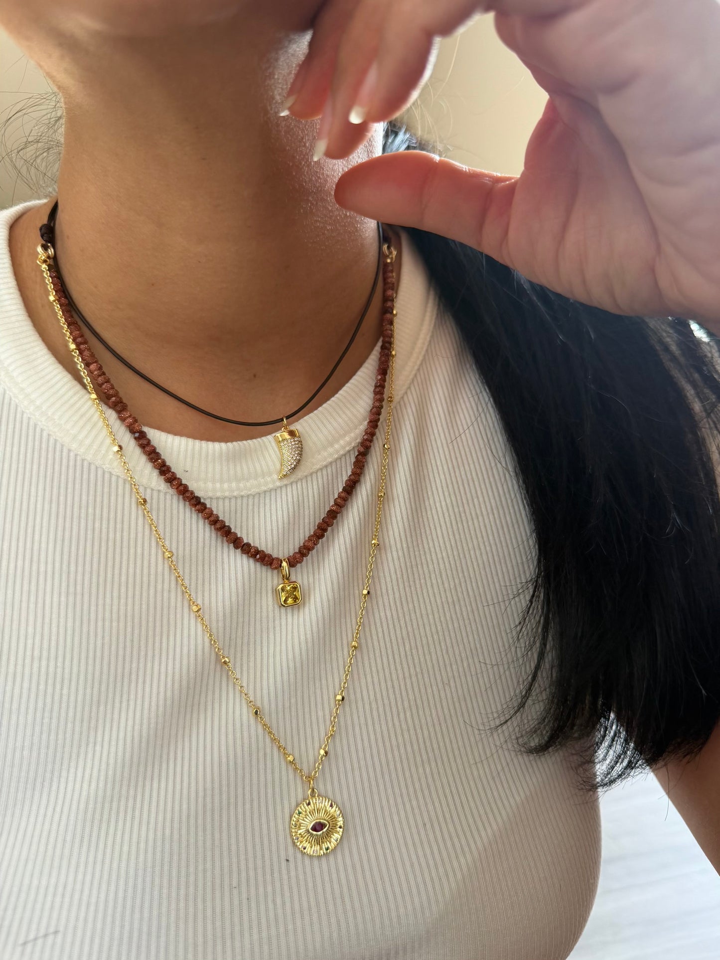 SANDSTONE TRIPLE NECKLACE
