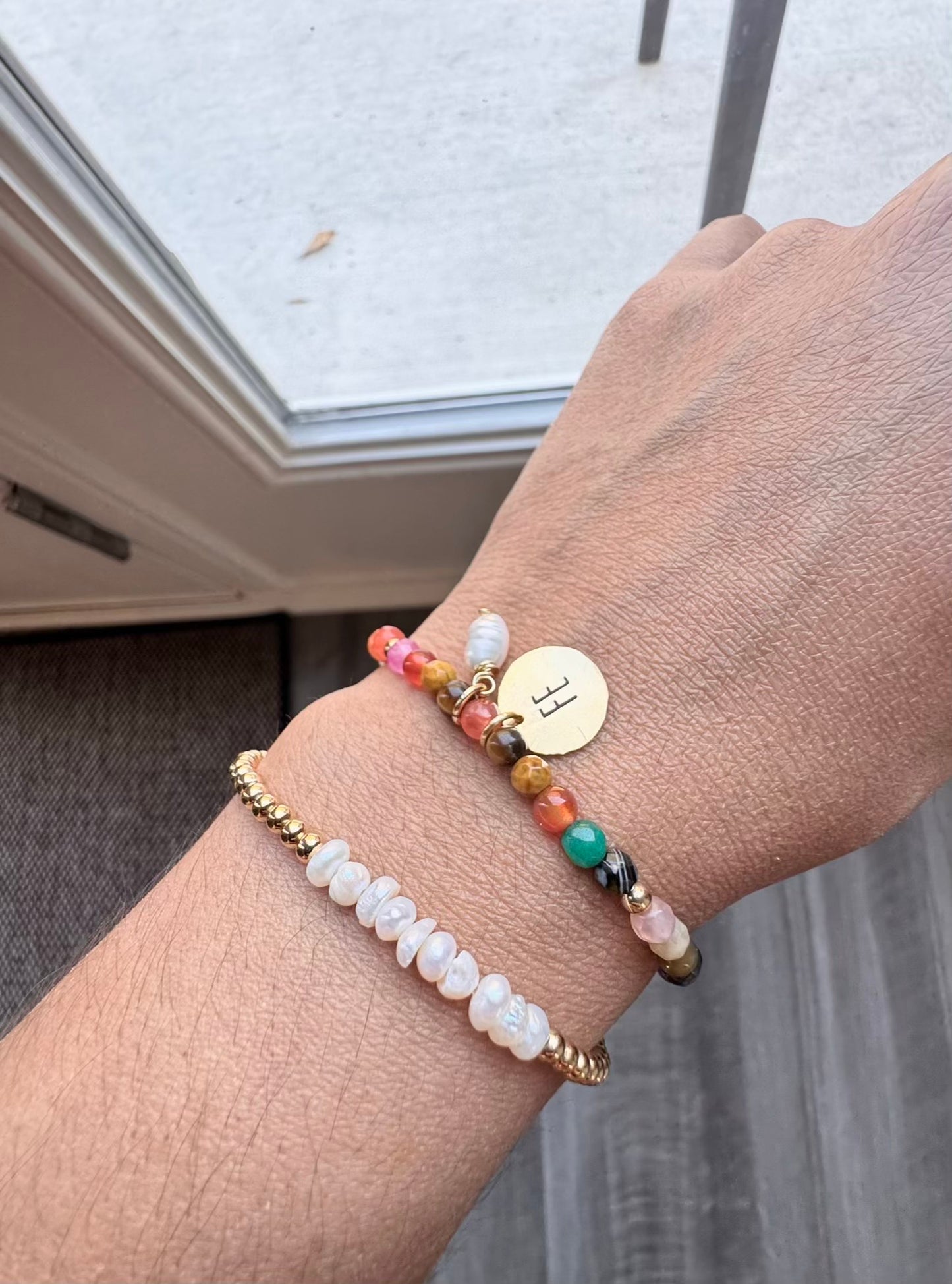 BRACELET AGATE PEARL