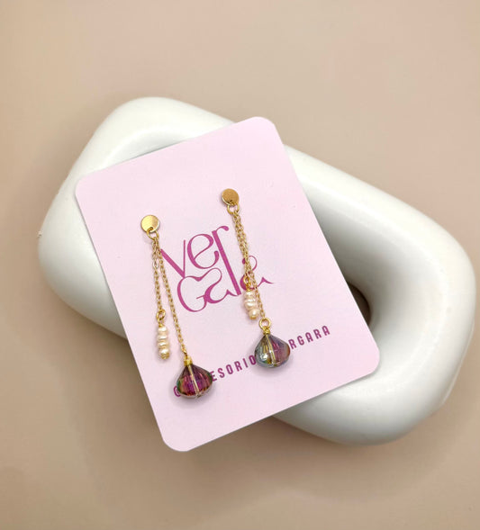 EARRING PURPLE CRYSTAL