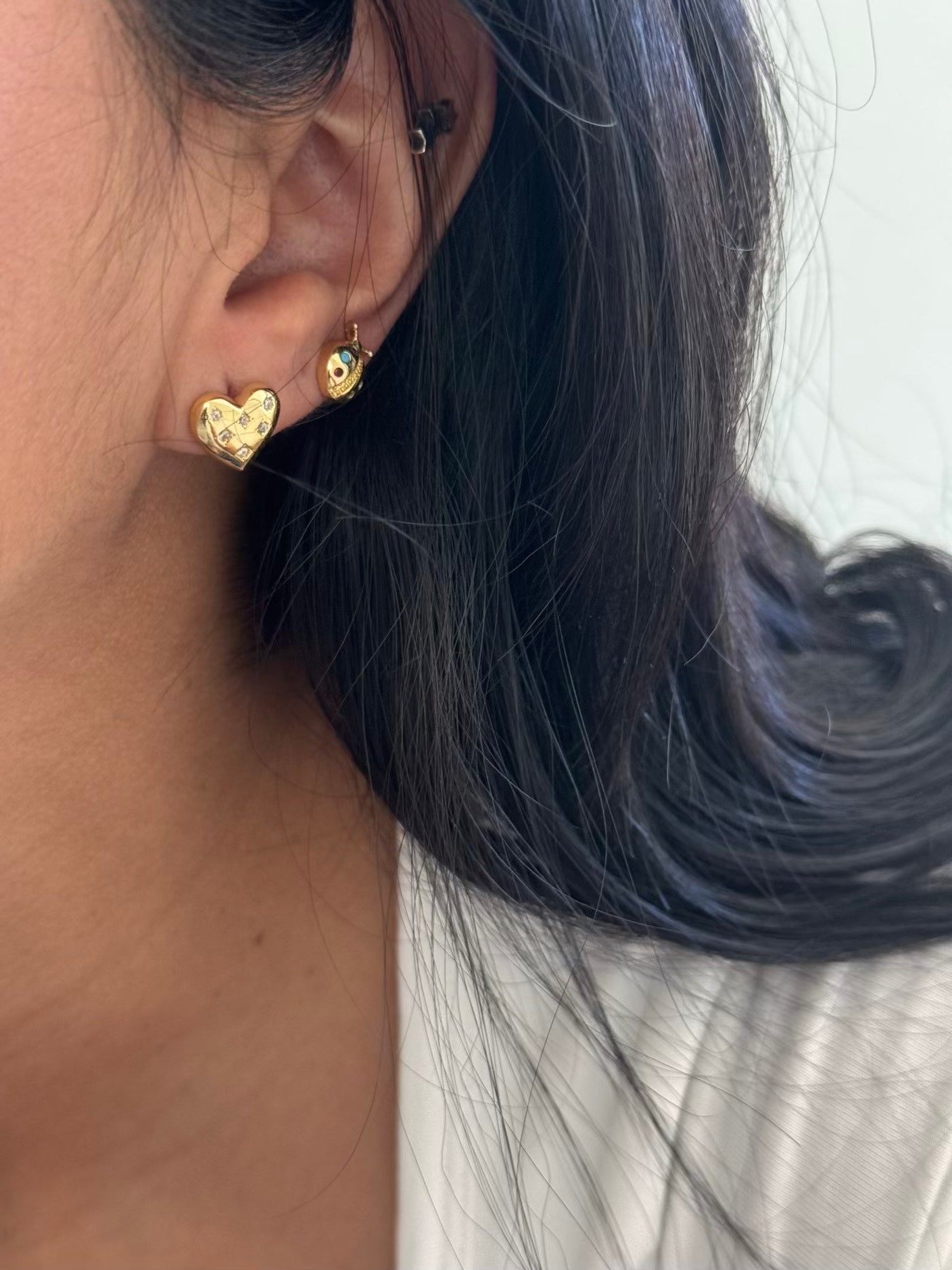 EARRING HEART MINI ZIRCONS