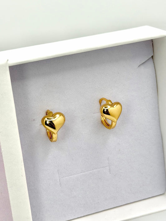 GOLD HEART EARRINGS