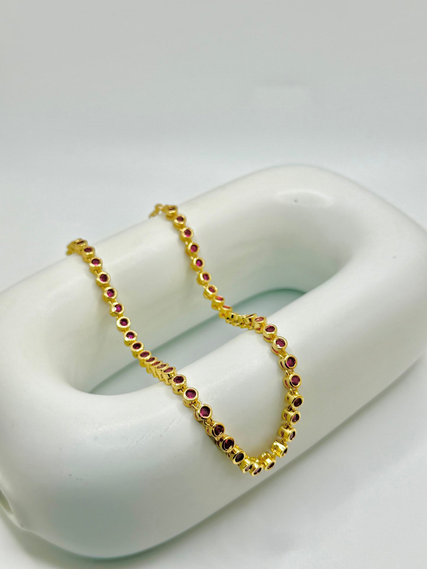 PINK TENNIS NECKLACE