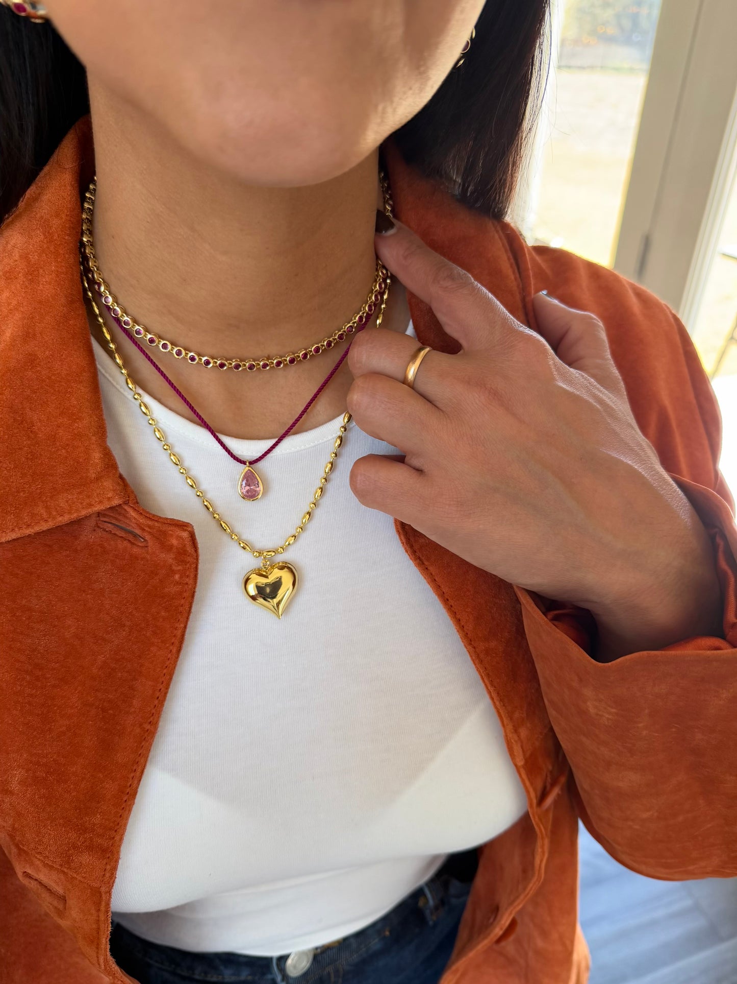 ZIRCON AND CORD NECKLACE