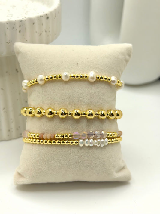 SET BRACELET PINK PEARLS