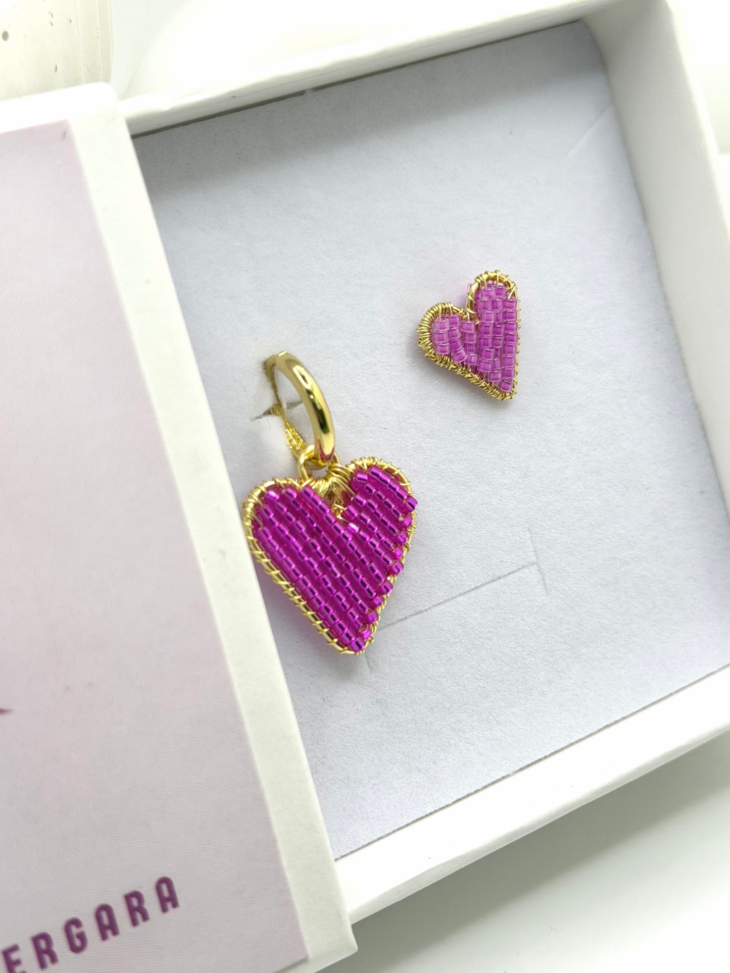 PINK HEART EARRING
