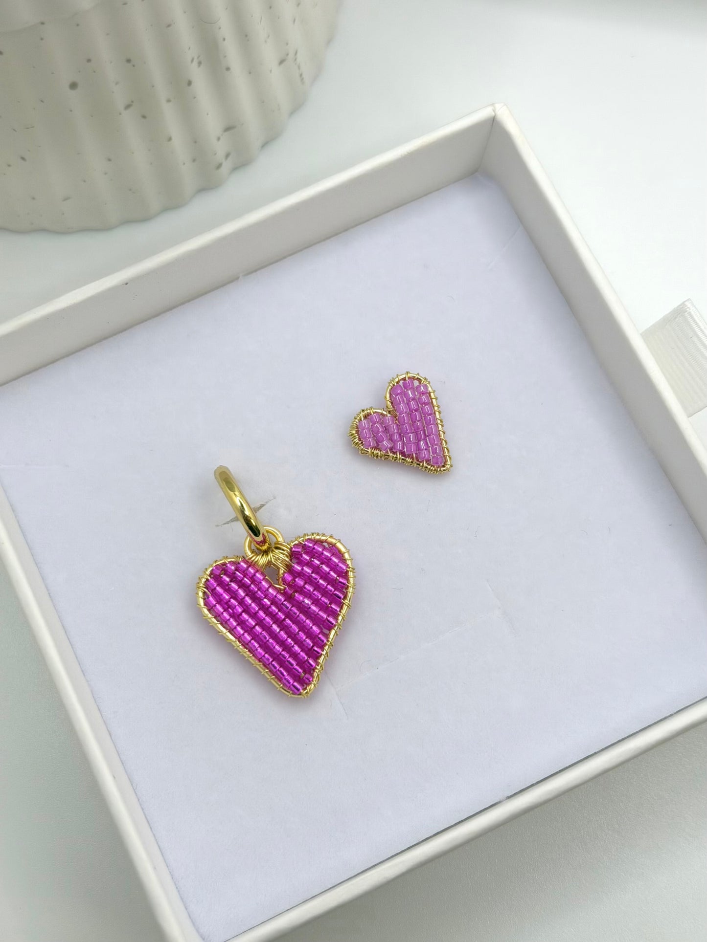 PINK HEART EARRING