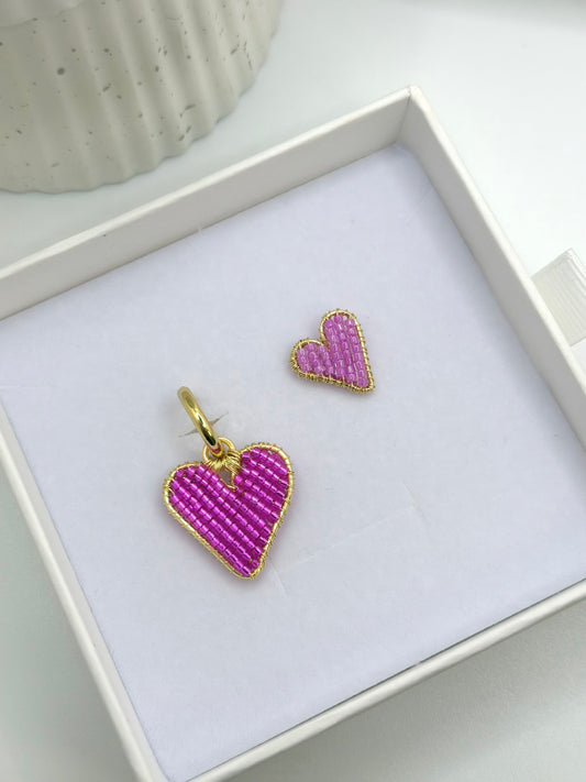 PINK HEART EARRING