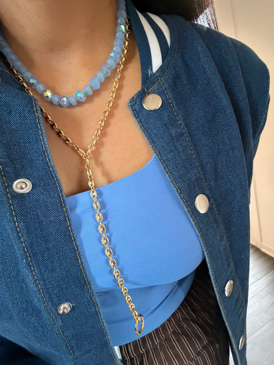 BLUE CRYSTAL NECKLACE