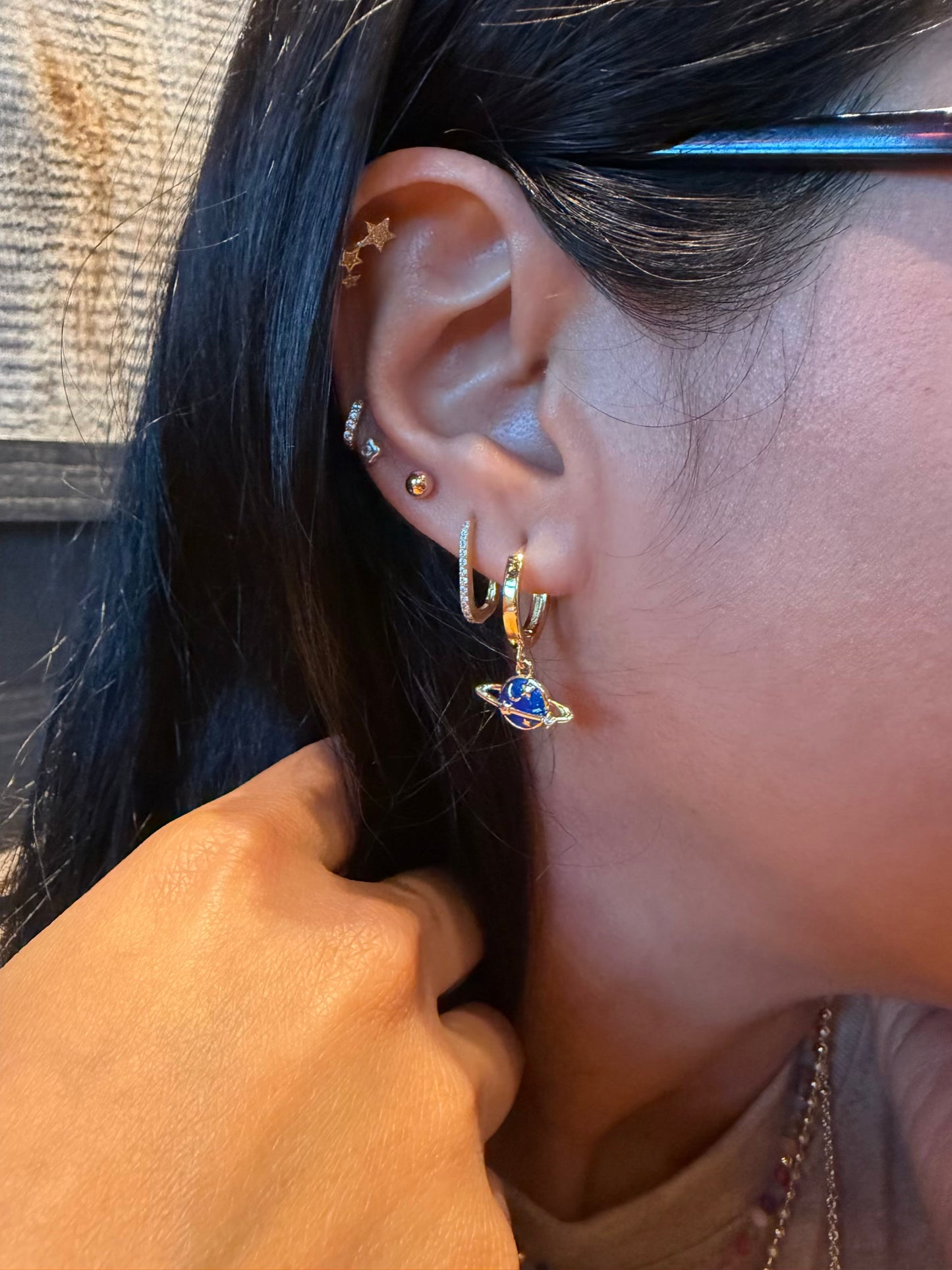 SATURN MISMATCHED EARRING