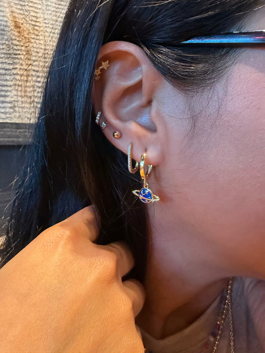 SATURN MISMATCHED EARRING