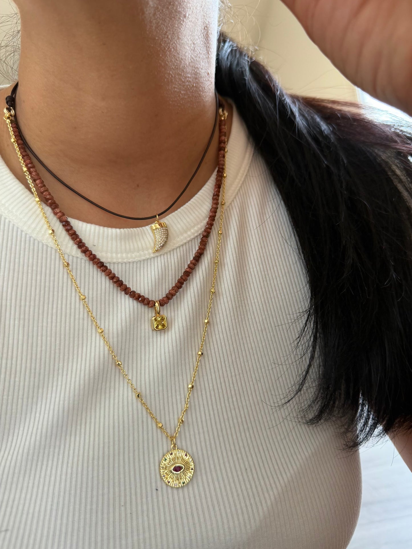 SANDSTONE TRIPLE NECKLACE