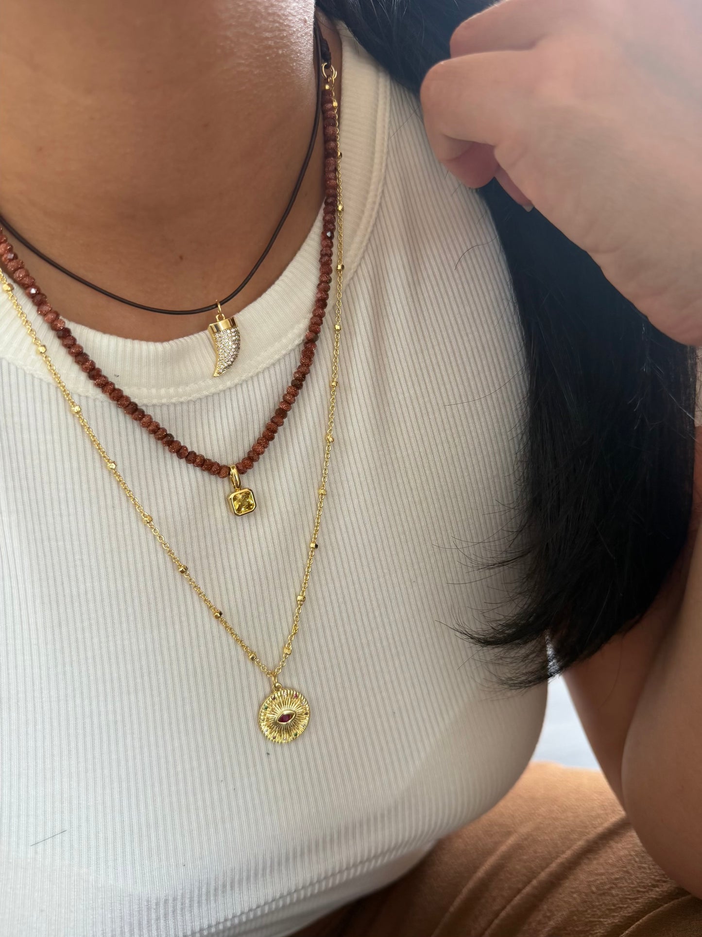 SANDSTONE TRIPLE NECKLACE