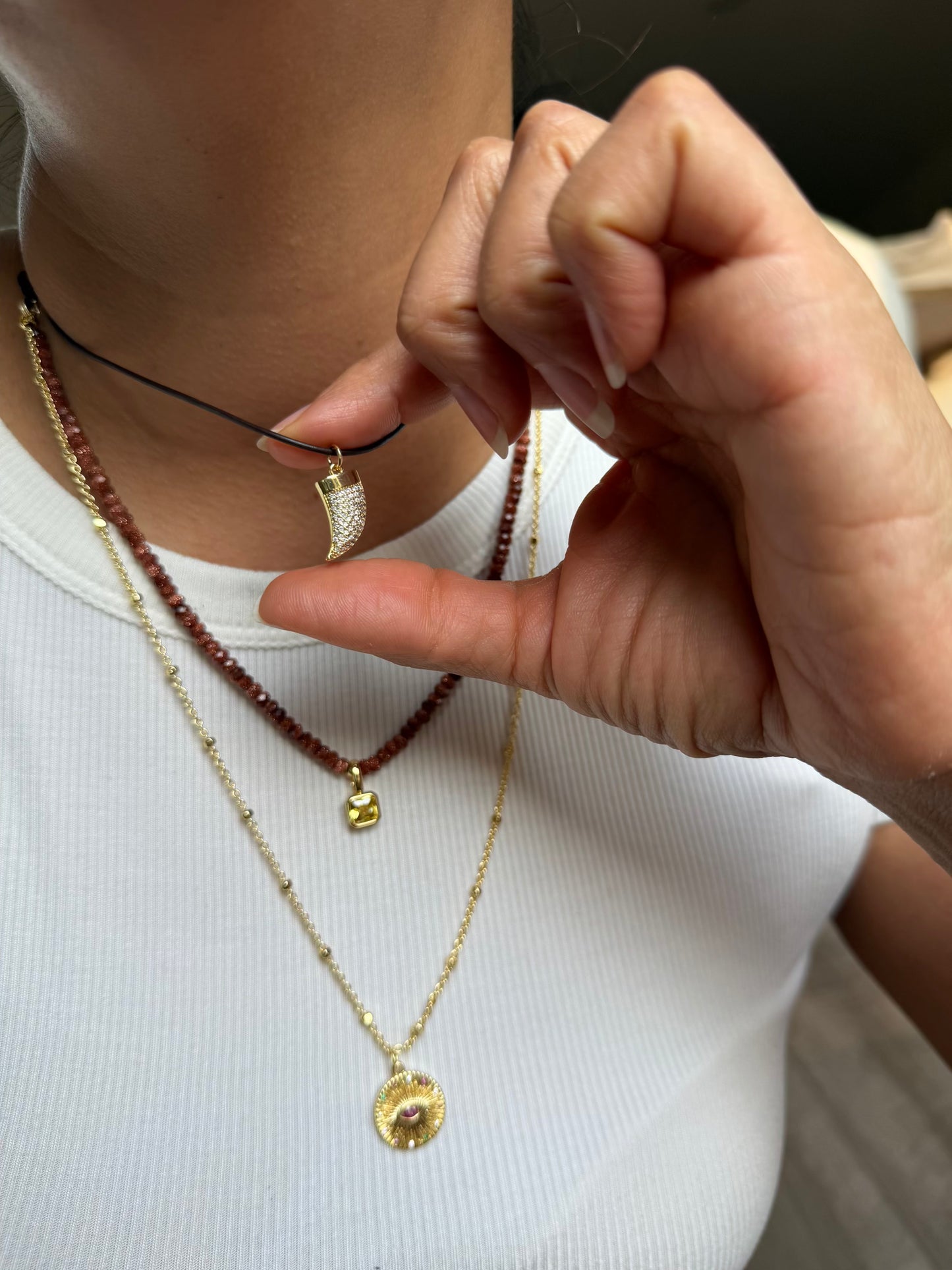 SANDSTONE TRIPLE NECKLACE
