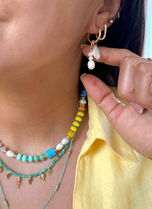 PEARL HOOP EARRING