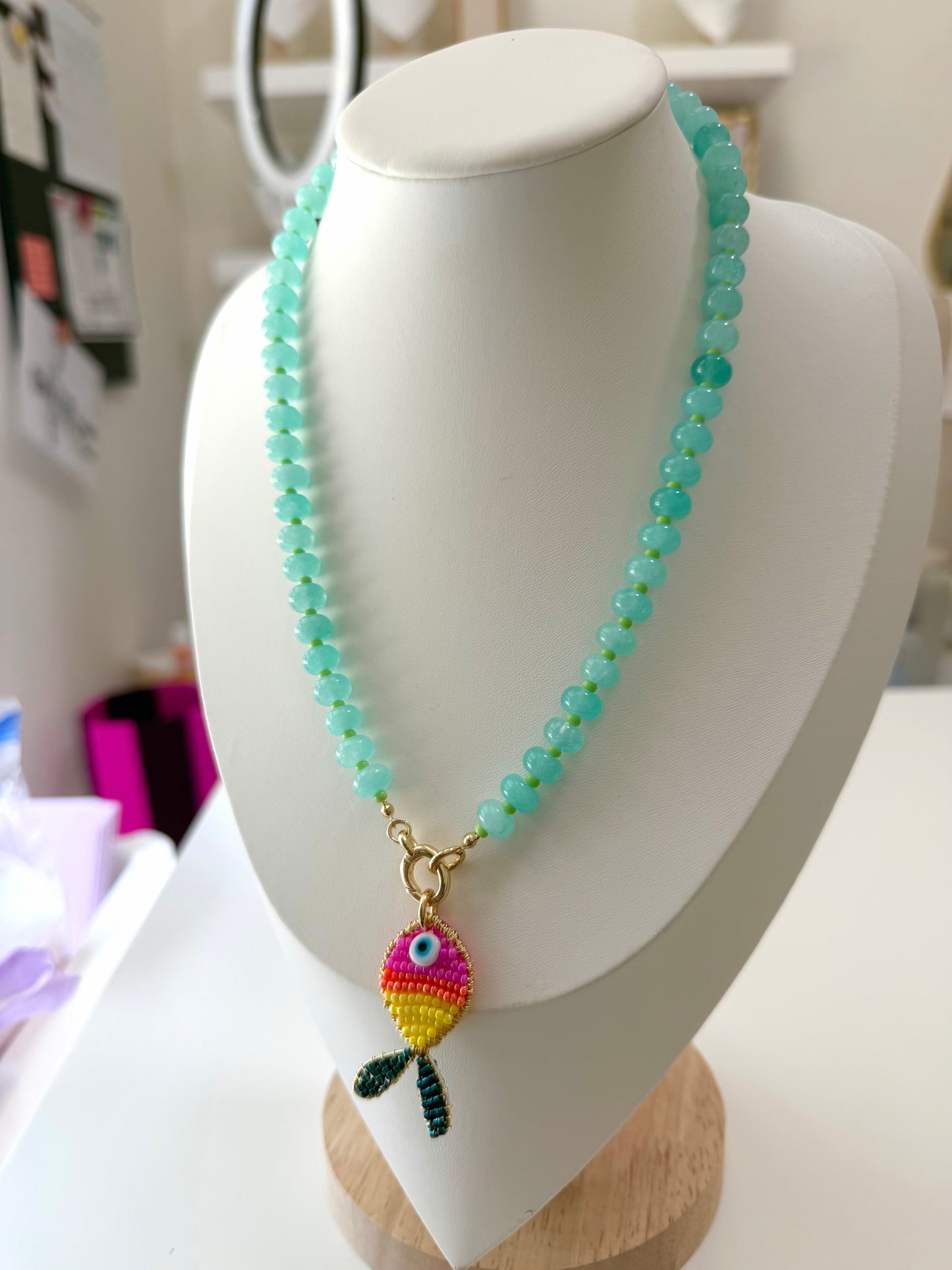 BLUE FISH NECKLACE