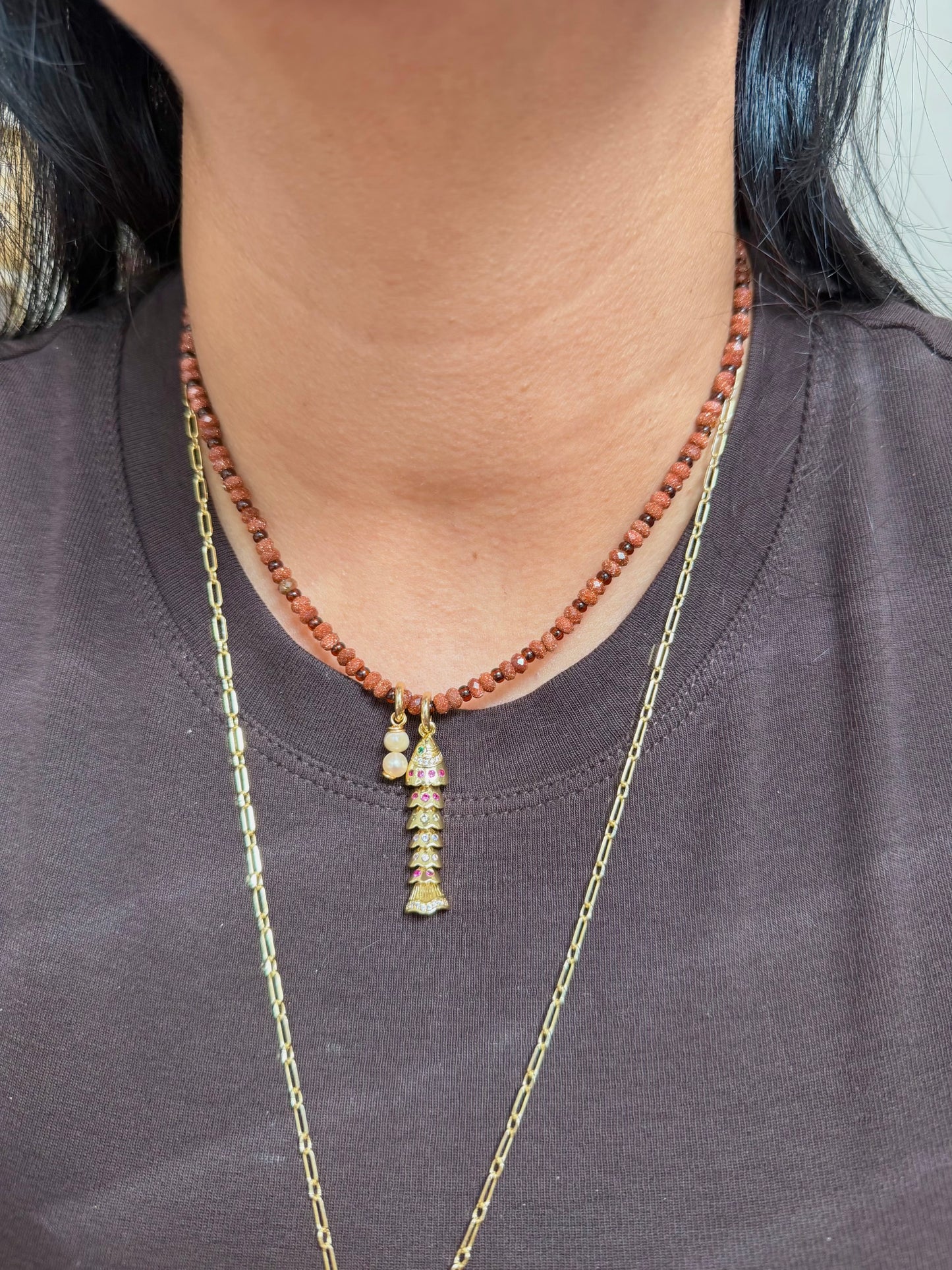 FISH GOLDSTONE NECKLACE