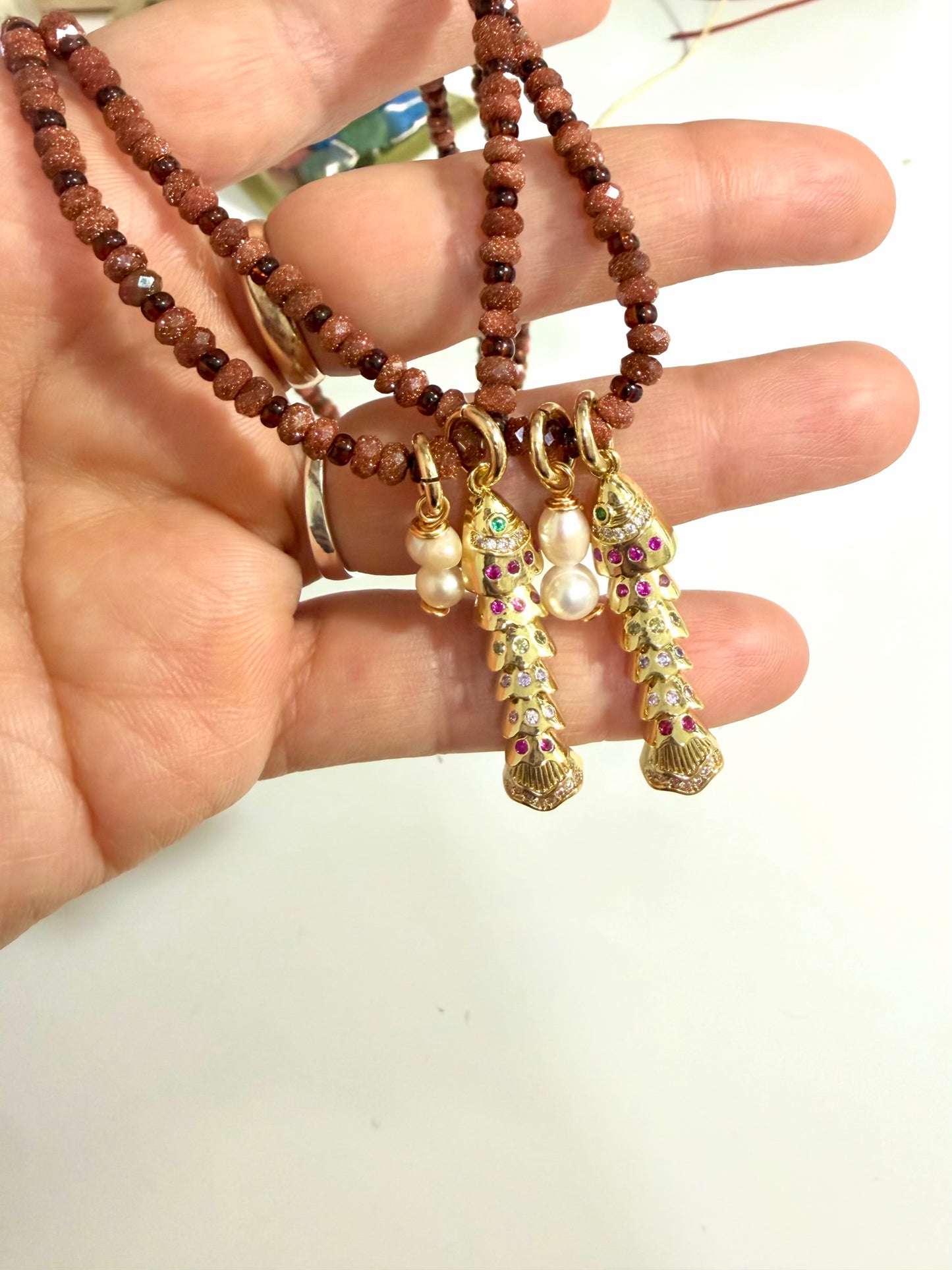 FISH GOLDSTONE NECKLACE