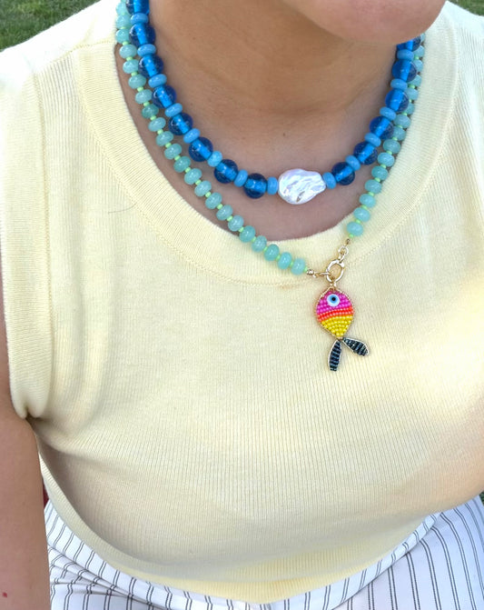 BLUE GUM NECKLACE