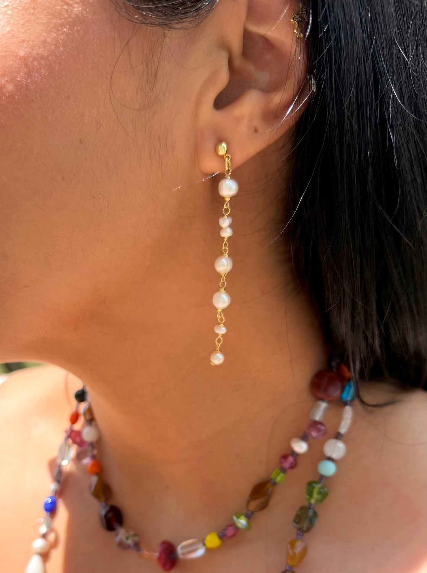 LONG PEARLS EARRING