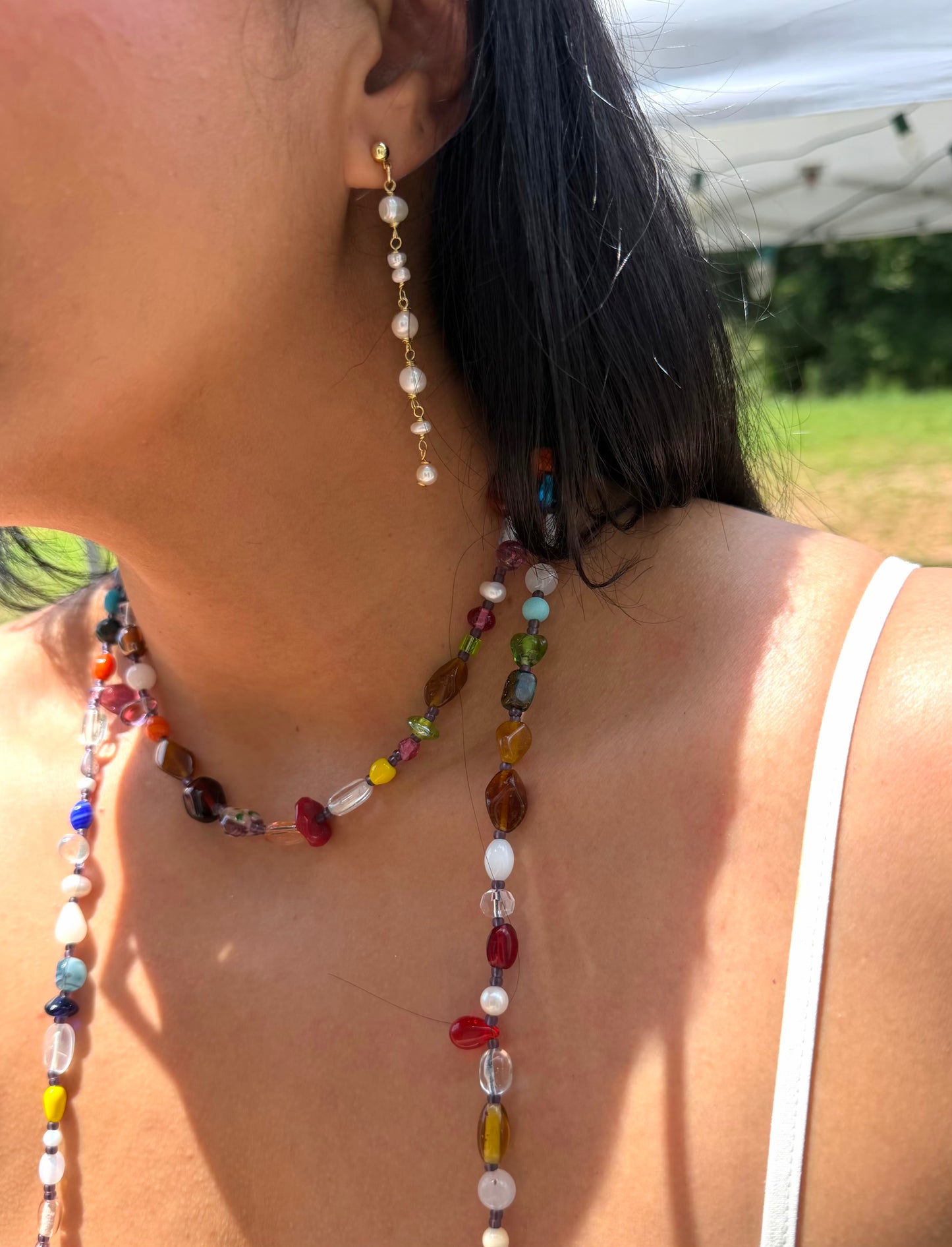 LONG PEARLS EARRING
