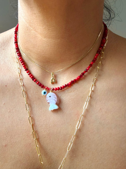 CRYSTAL FISH NECKLACE