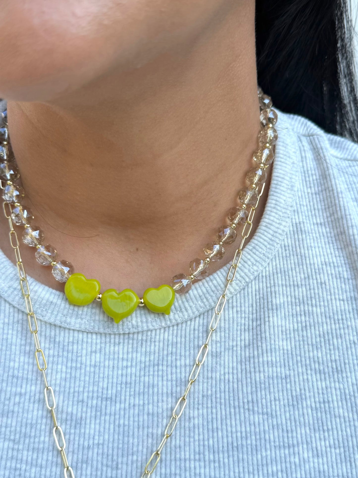 OLIVE HEART NECKLACE
