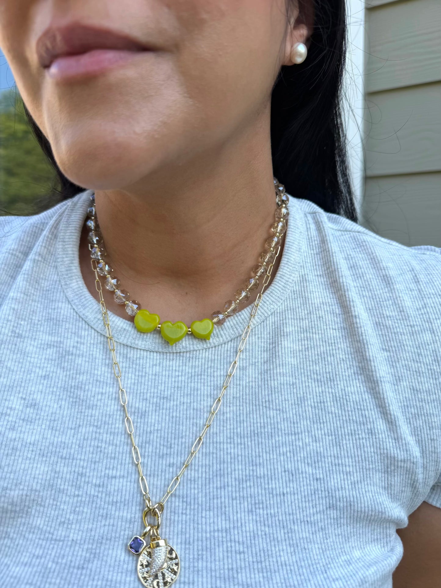 OLIVE HEART NECKLACE