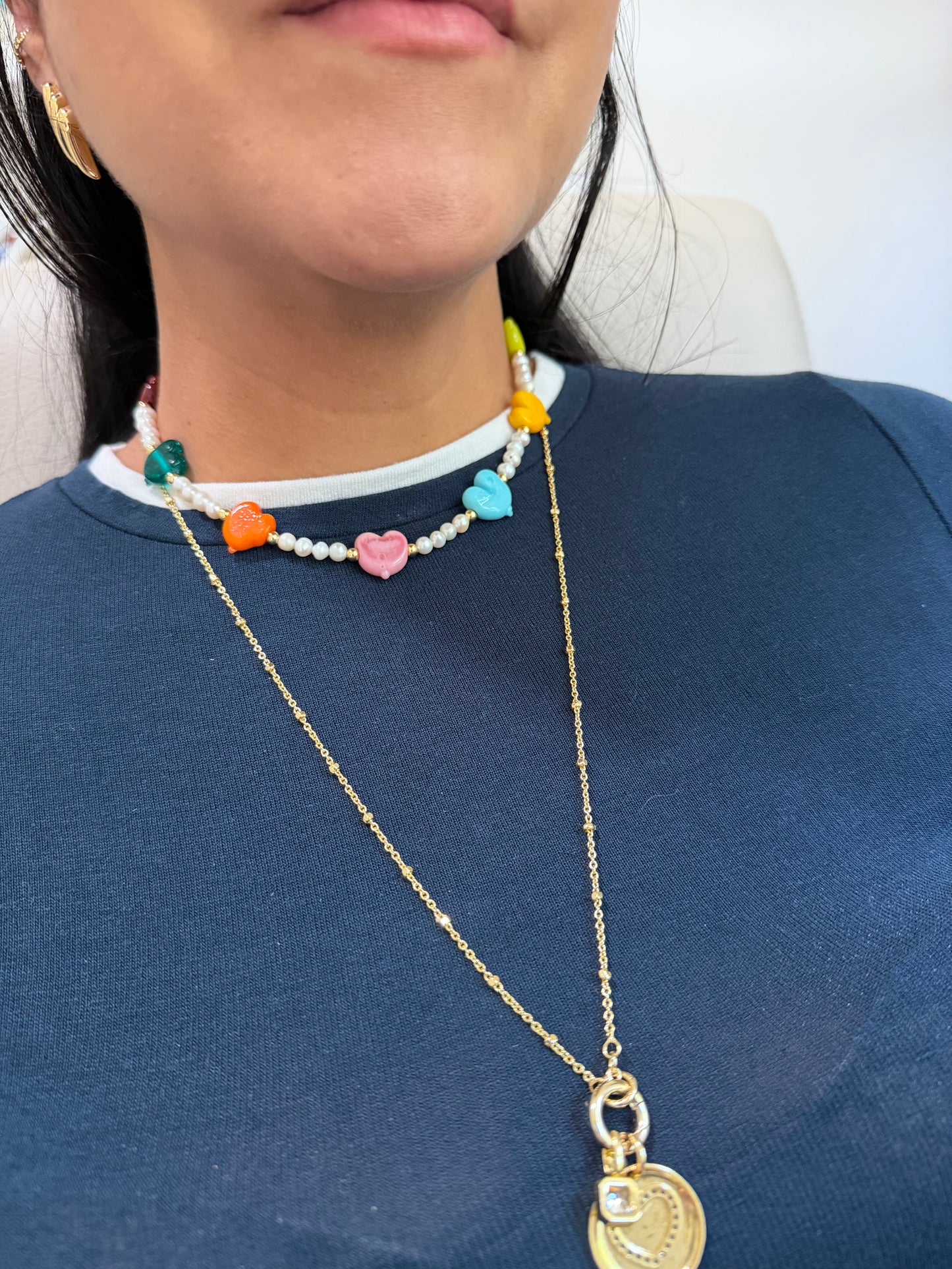 PEARLY HEART NECKLACE