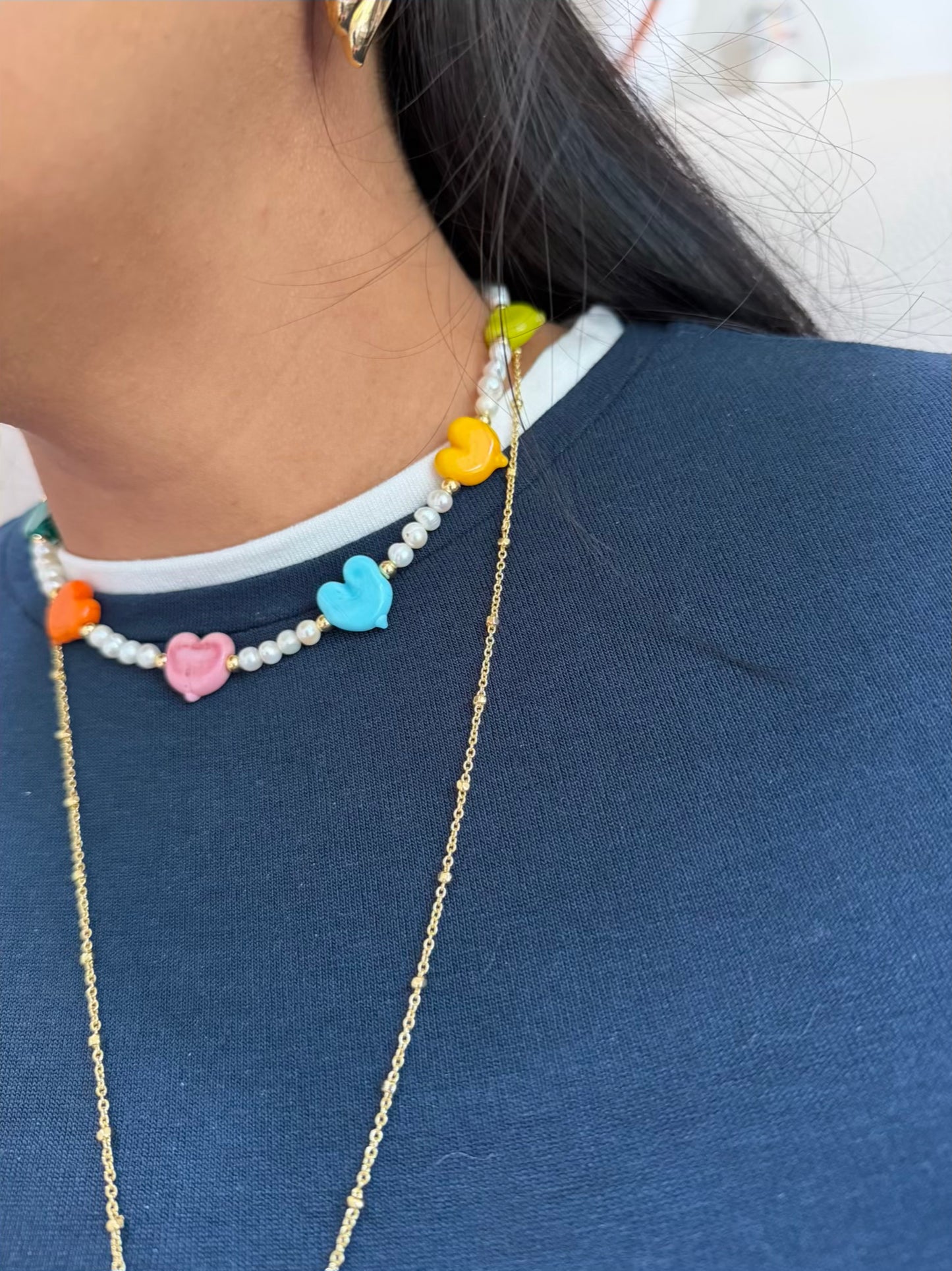 PEARLY HEART NECKLACE
