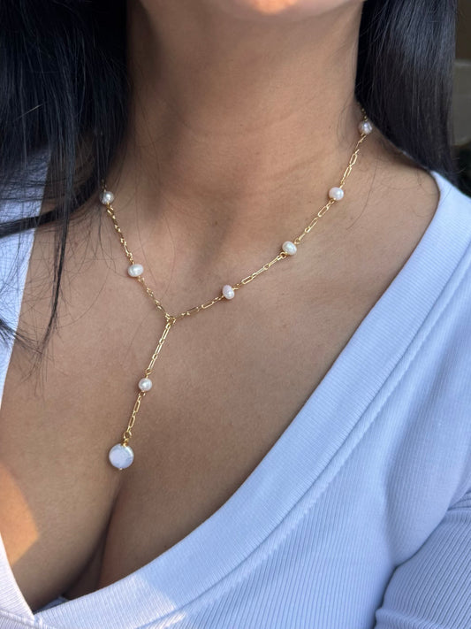 NECKLACE PEARL AND CHAIN