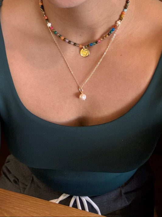 NECKLACE AGATE PEARL