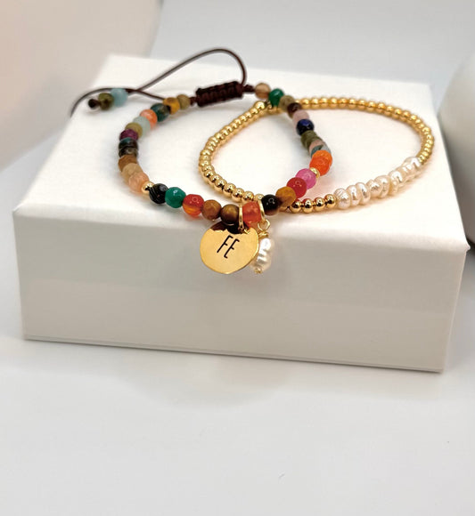 BRACELET AGATE PEARL