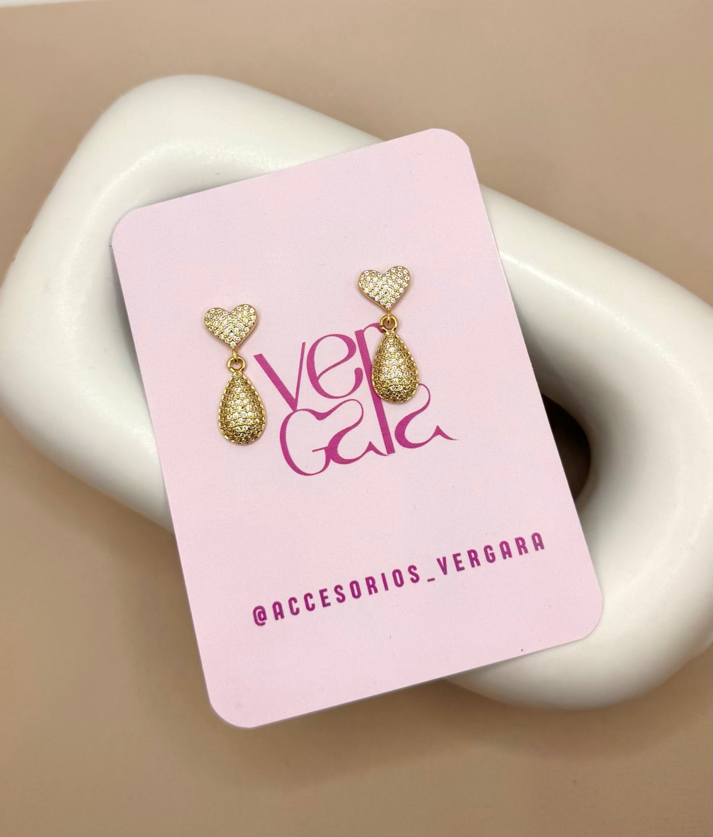 EARRING ZIRCON HEART