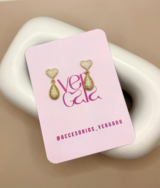 EARRING ZIRCON HEART