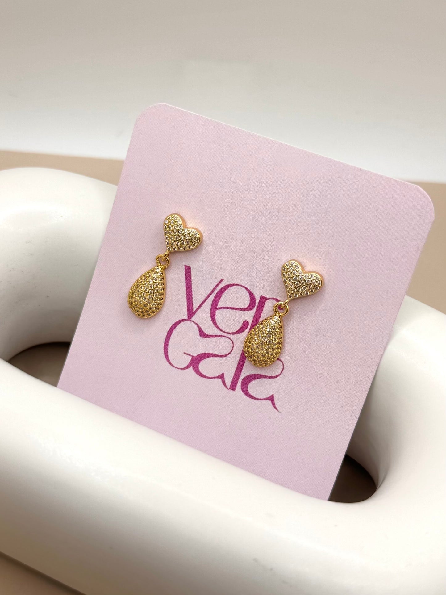 EARRING ZIRCON HEART